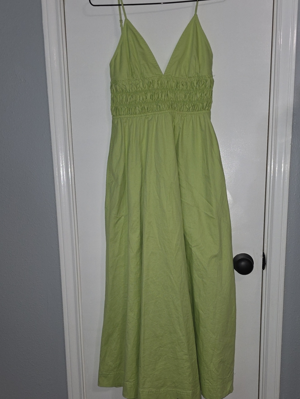 Zara Light Green Spaghetti Strap Maxi Dress Sz XS